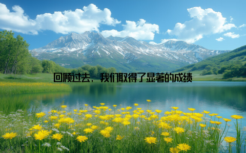 回顾过去, 我们取得了显著的成绩