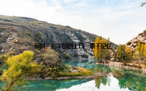 同时, 名字朗朗上口, 易于记忆