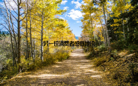 另一位消费者感慨地说