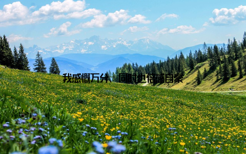 我感慨万分, 同时也倍感自豪