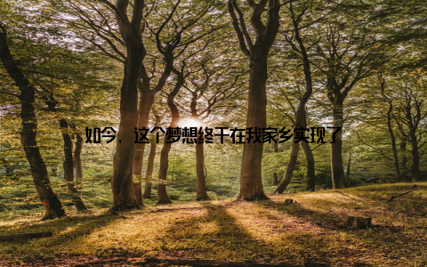 如今, 这个梦想终于在我家乡实现了