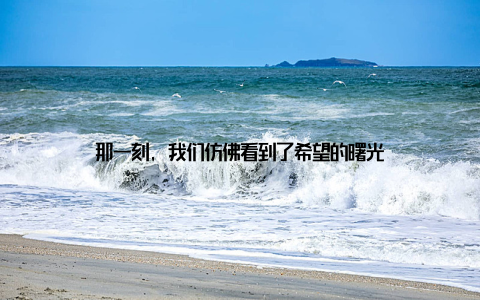 那一刻, 我们仿佛看到了希望的曙光