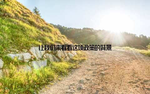 让我们来看看这项政策的背景