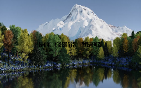 是的, 你没听错, 就是创新