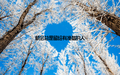 机会总是留给有准备的人