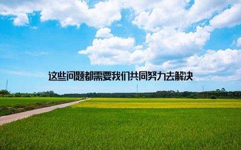 这些问题都需要我们共同努力去解决