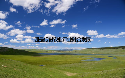 四是促进农业产业融合发展