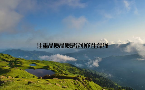 注重品质品质是企业的生命线