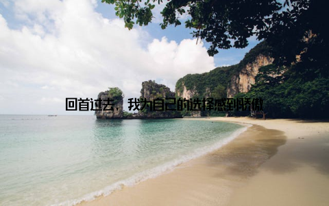 回首过去, 我为自己的选择感到骄傲