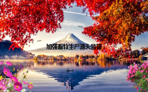 加强畜牧生产源头监管