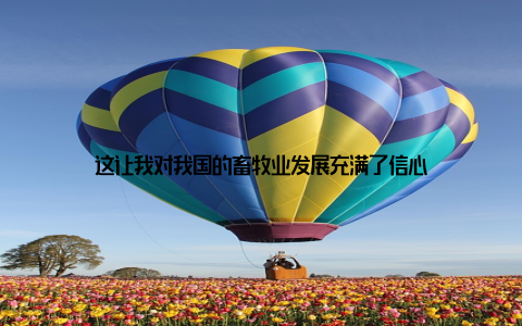 这让我对我国的畜牧业发展充满了信心